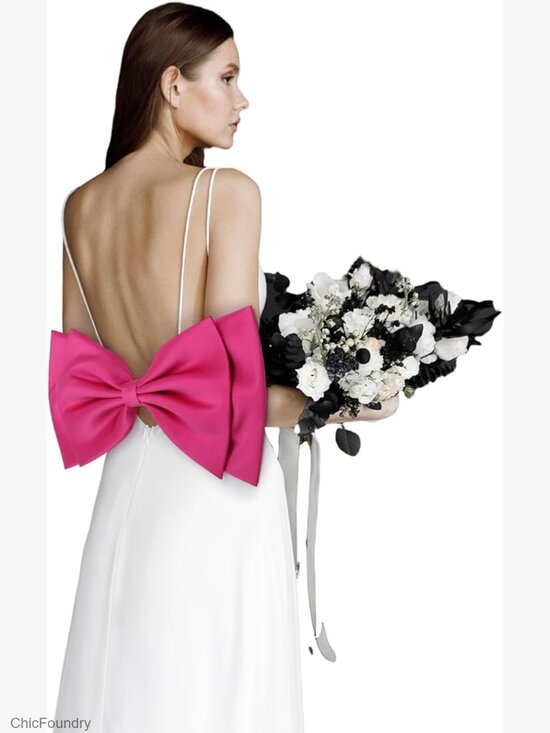 Big Detachable Satin Bow for Wedding Dress Formal Prom